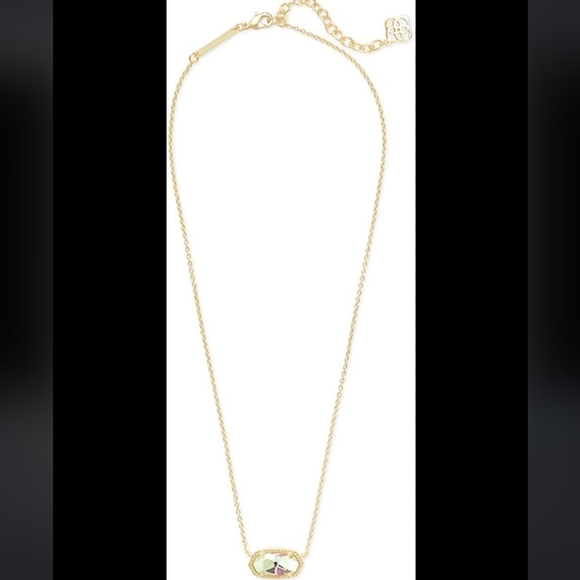 NEW Elisa Kendra Scott Dichroic Glass Gold Necklace - Picture 6 of 14